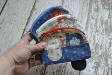 Camper Shaped Coin Purse -Re-Purposed Fabric - Group A - (3)