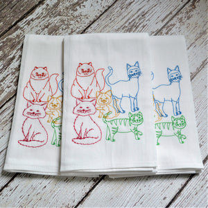 NEW! Lots of Cats 30x30 Tea Towel (4)