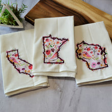 Pink Floral State 30x30 Tea Towel (4)