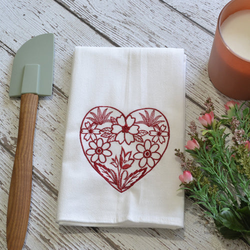 Floral Heart 30x30 Tea Towel (4)