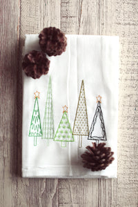 Winter - Christmas Trees 30x30 Tea Towel (4)