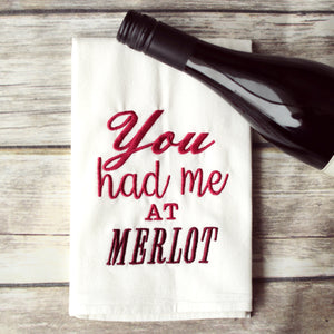 Wine Lovers - Merlot OR Riesling 30x30 Tea Towel (4)