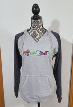ONLY 2 LEFT! WOMENS MN HOODED RAGLAN V-NECK SWEATSHIRT