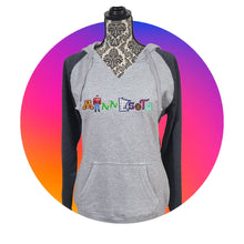 ONLY 2 LEFT! WOMENS MN HOODED RAGLAN V-NECK SWEATSHIRT