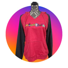ONLY 2 LEFT! WOMENS MN HOODED RAGLAN V-NECK SWEATSHIRT