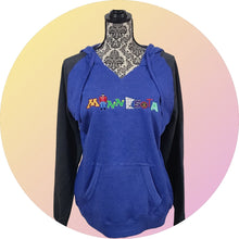 ONLY 2 LEFT! WOMENS MN HOODED RAGLAN V-NECK SWEATSHIRT