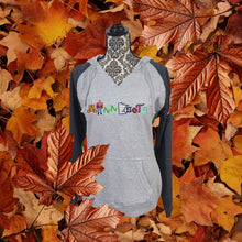 ONLY 2 LEFT! WOMENS MN HOODED RAGLAN V-NECK SWEATSHIRT