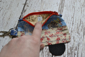 Camper Shaped Coin Purse -Re-Purposed Fabric - Group B - (3)