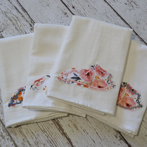 Winter Rose Raggy Floral State 30x30 Tea Towel (4)