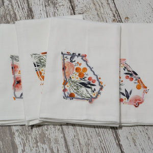 Winter Rose Raggy Floral State 30x30 Tea Towel (4)