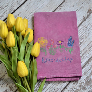 NEW! Spring - Hello Spring Hand Dyed 30x30 Tea Towel (2)