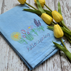 NEW! Spring - Hello Spring Hand Dyed 30x30 Tea Towel (2)