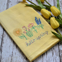 NEW! Spring - Hello Spring Hand Dyed 30x30 Tea Towel (2)