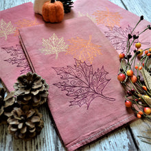 NEW! Fall - Lace Leaves Hand Dyed 30x30 Tea Towel (2)