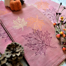 NEW! Fall - Lace Leaves Hand Dyed 30x30 Tea Towel (2)