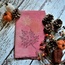 NEW! Fall - Lace Leaves Hand Dyed 30x30 Tea Towel (2)