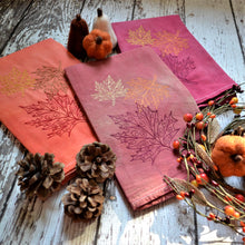 NEW! Fall - Lace Leaves Hand Dyed 30x30 Tea Towel (2)