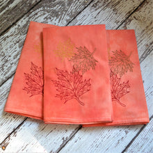 NEW! Fall - Lace Leaves Hand Dyed 30x30 Tea Towel (2)