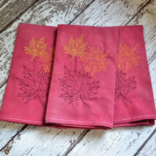 NEW! Fall - Lace Leaves Hand Dyed 30x30 Tea Towel (2)