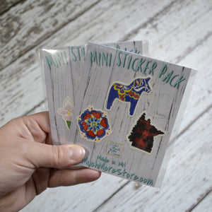 MINI STICKER PACKS (case of 6 packs, 3 stickers per pack)