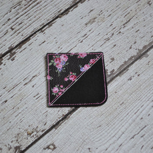 Corner Bookmark - Black Florals (12)