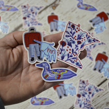 'EMBROIDERED' STICKERS (pack of 6 per design)
