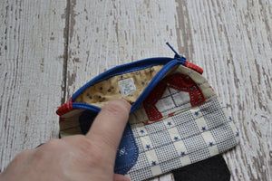 Camper Shaped Coin Purse -Re-Purposed Fabric - Group F - (3)