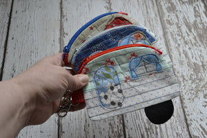 Camper Shaped Coin Purse -Re-Purposed Fabric - Group F - (3)