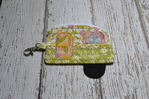 Camper Shaped Coin Purse -Re-Purposed Fabric - Group K - (3)