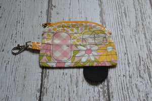 Camper Shaped Coin Purse -Re-Purposed Fabric - Group L - (3)