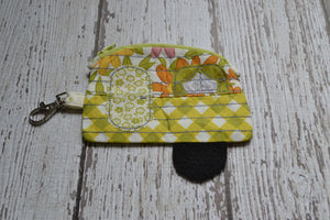 Camper Shaped Coin Purse -Re-Purposed Fabric - Group M - (3)