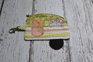 Camper Shaped Coin Purse -Re-Purposed Fabric - Group O - (3)