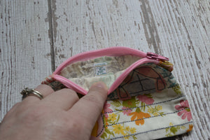 Camper Shaped Coin Purse -Re-Purposed Fabric - Group P - (3)