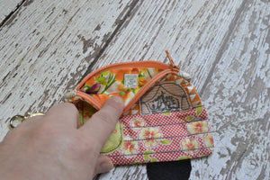 Camper Shaped Coin Purse -Re-Purposed Fabric - Group S - (3)