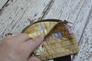 Camper Shaped Coin Purse -Re-Purposed Fabric - Group T - (3)