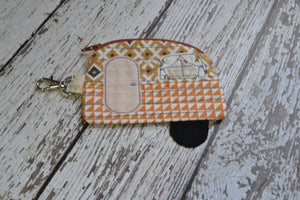 Camper Shaped Coin Purse -Re-Purposed Fabric - Group U - (3)