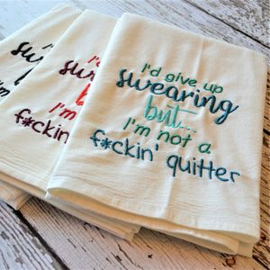 Quit Swearing 30x30 Tea Towel (4)