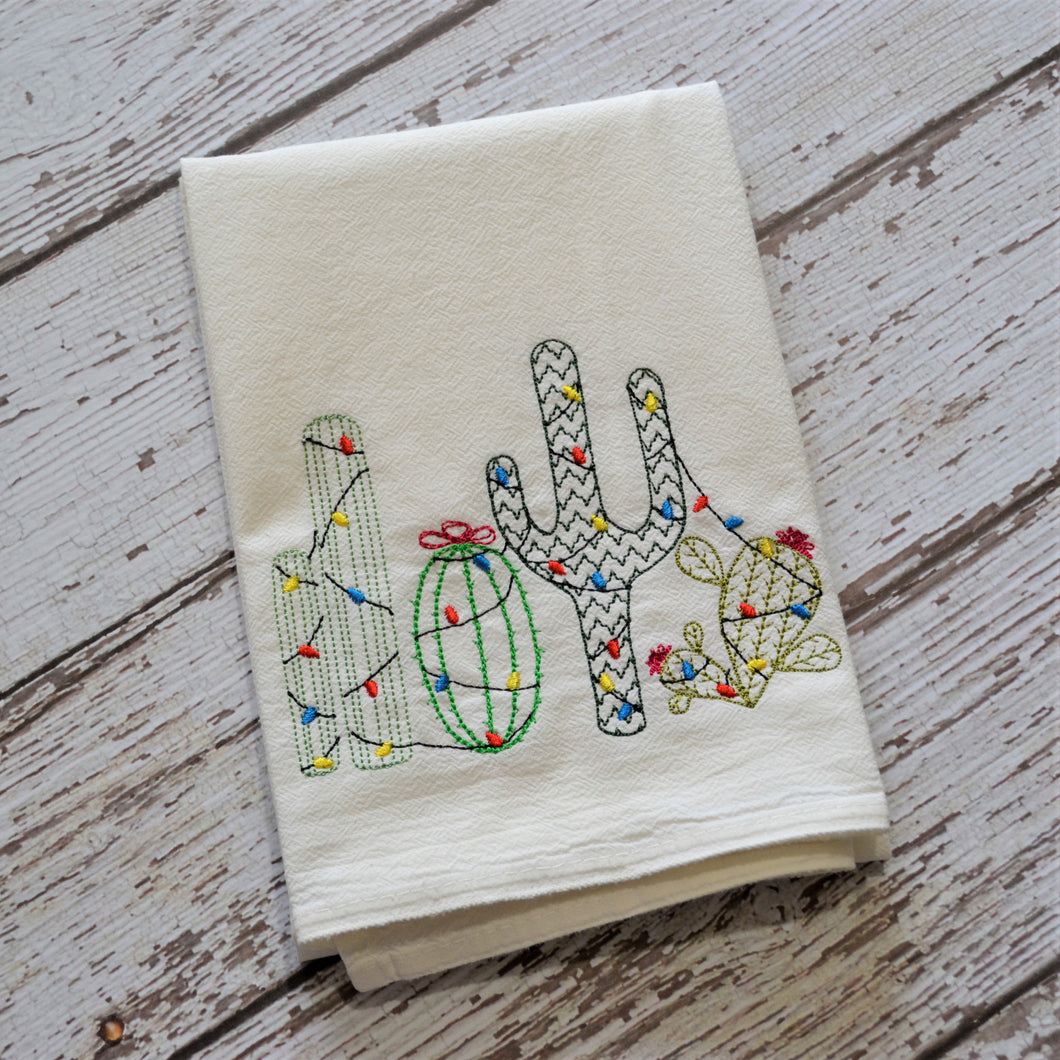 Winter - Christmas Cacti 30x30 Tea Towel (4)