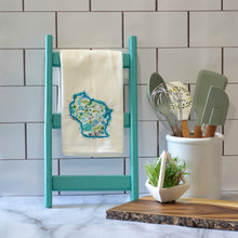 Teal Floral State 30x30 Tea Towel (4)