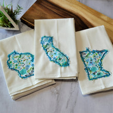 Teal Floral State 30x30 Tea Towel (4)