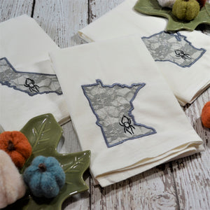 Spooky State Lace Applique 30x30 Tea Towel (4)