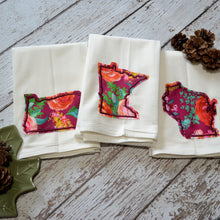 LIMITED - Fall Burgundy Floral State 30x30 Tea Towel (4)