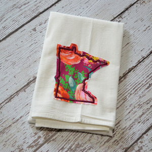 LIMITED - Fall Burgundy Floral State 30x30 Tea Towel (4)