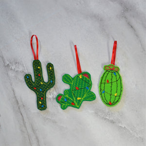 Winter Christmas Cactus Felt Ornament (6)