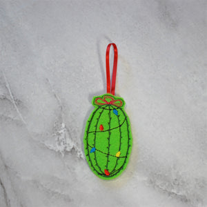 Winter Christmas Cactus Felt Ornament (6)