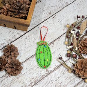 Winter Christmas Cactus Felt Ornament (6)