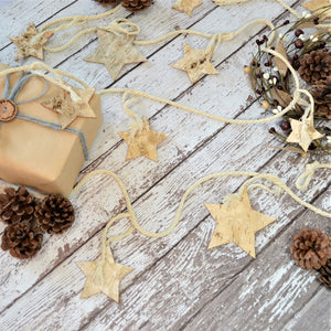 LIMITED QTY Birch Bark Garland, Stars, 120 inches (2)