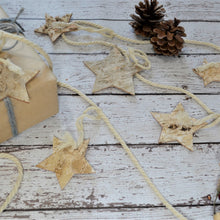 LIMITED QTY Birch Bark Garland, Stars, 120 inches (2)