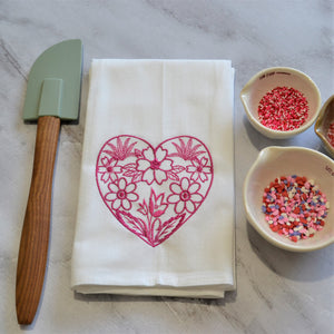 Floral Heart 30x30 Tea Towel (4)