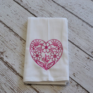 Floral Heart 30x30 Tea Towel (4)